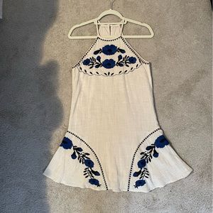 Sun dress with blue flowers